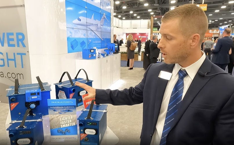 Watch the Video: NBAA 2021: True Blue Power Batteries for Jets